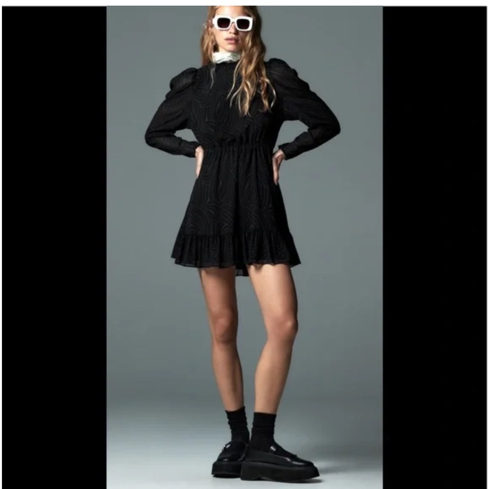 NWOT Zara Blue Printed Mini Dress